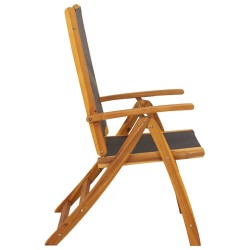 Chaises de jardin pliantes lot de 6 acacia massif et textilène 567934567934