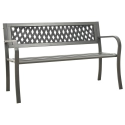 Banc de jardin 125 cm acier gris 567936567936