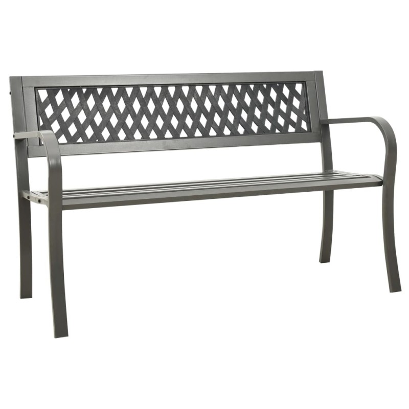 Banc de jardin 125 cm acier gris 567936567936
