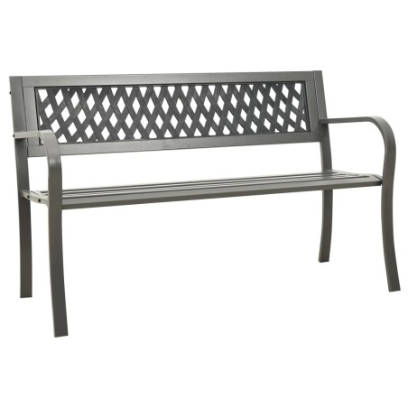 Banc de jardin 125 cm acier gris 567936567936