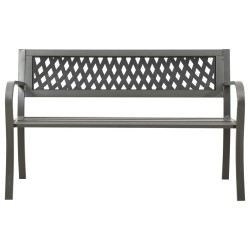 Banc de jardin 125 cm acier gris 567936567936