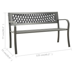 Banc de jardin 125 cm acier gris 567936567936