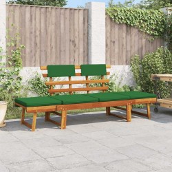 Banc de jardin avec coussins 2-en-1 190 cm Bois solide d'acacia 567939567939