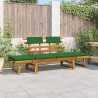 Banc de jardin avec coussins 2-en-1 190 cm Bois solide d'acacia 567939567939