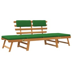 Banc de jardin avec coussins 2-en-1 190 cm Bois solide d'acacia 567939567939