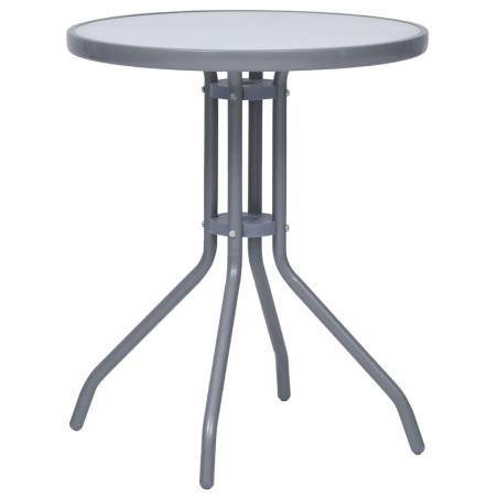 Table de jardin Gris clair 60 cm Acier et verre 567940567940