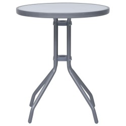 Table de jardin Gris clair 60 cm Acier et verre 567940567940