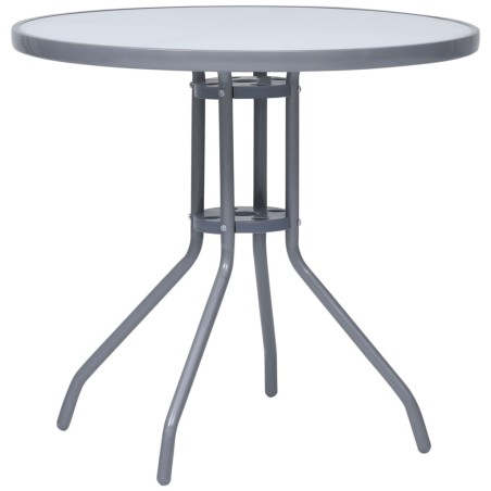 Table de jardin Gris clair 80 cm Acier et verre 567944567944