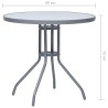 Table de jardin Gris clair 80 cm Acier et verre 567944567944