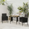 Ensemble à manger d'extérieur 3 pcs Résine tressée Noir 567946567946