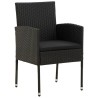 Ensemble à manger d'extérieur 3 pcs Résine tressée Noir 567946567946
