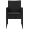 Ensemble à manger d'extérieur 3 pcs Résine tressée Noir 567946567946