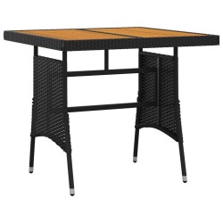 Ensemble à manger d'extérieur 3 pcs Résine tressée Noir 567946567946