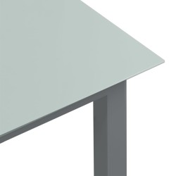 Table de jardin Gris clair 80x80x74 cm Aluminium et verre 567947567947
