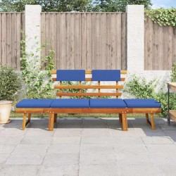 Banc de jardin avec coussins 2-en-1 190 cm Bois solide d'acacia 567950567950