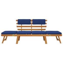 Banc de jardin avec coussins 2-en-1 190 cm Bois solide d'acacia 567950567950