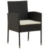 Ensemble à manger d'extérieur 7 pcs Résine tressée Noir 567951567951