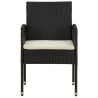 Ensemble à manger d'extérieur 7 pcs Résine tressée Noir 567951567951