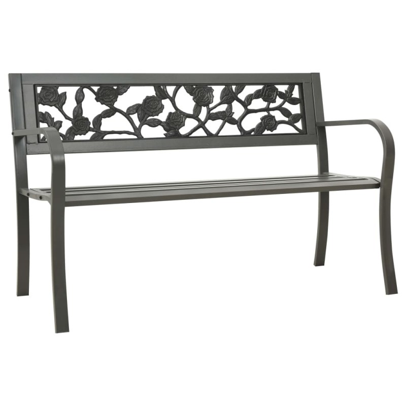 Banc de jardin 125 cm acier gris 567952567952