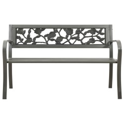 Banc de jardin 125 cm acier gris 567952567952