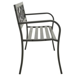 Banc de jardin 125 cm acier gris 567952567952