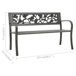 Banc de jardin 125 cm acier gris 567952567952