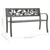 Banc de jardin 125 cm acier gris 567952567952