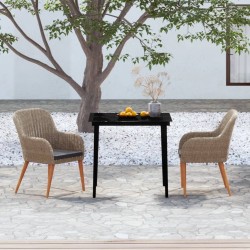 Ensemble à manger de jardin avec coussins 3 pcs marron 567982567982