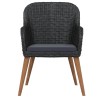 Ensemble à manger de jardin avec coussins 3 pcs noir 567983567983