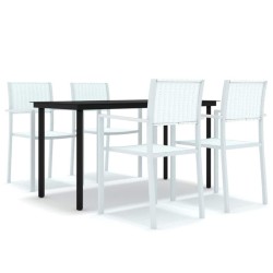 Ensemble à manger de jardin 5 pcs Blanc 567989567989