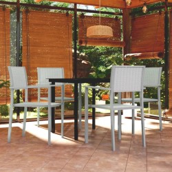 Ensemble à manger de jardin 5 pcs Blanc 567990567990