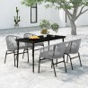 Ensemble à manger de jardin 5 pcs Gris 567991567991