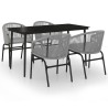 Ensemble à manger de jardin 5 pcs Gris 567991567991