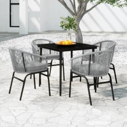 Ensemble à manger de jardin 5 pcs Gris 567993567993