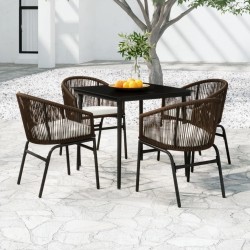 Ensemble à manger de jardin 5 pcs Marron 567994567994
