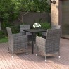 Ensemble à manger de jardin coussins 5 pcs Résine tressée Verre 567996567996
