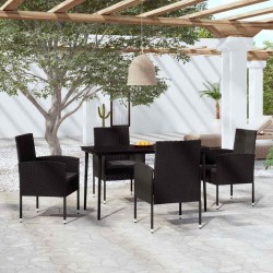 Ensemble à manger de jardin 5 pcs Noir 568005568005