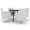 Ensemble à manger de jardin coussins 5 pcs Résine tressée Verre 568009568009