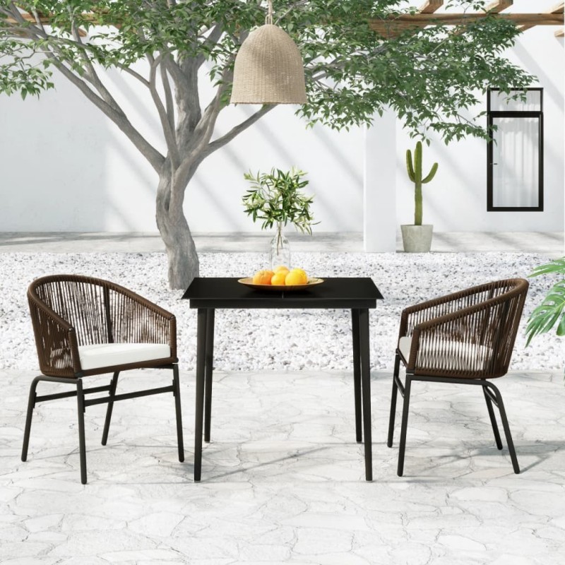 Ensemble à manger de jardin 3 pcs Marron 568010568010
