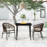 Ensemble à manger de jardin 3 pcs Marron 568010568010