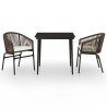 Ensemble à manger de jardin 3 pcs Marron 568010568010