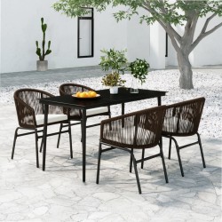 Ensemble à manger de jardin 5 pcs Marron 568011568011