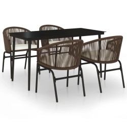 Ensemble à manger de jardin 5 pcs Marron 568011568011