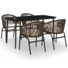 Ensemble à manger de jardin 5 pcs Marron 568011568011