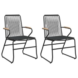 Ensemble à manger de jardin 3 pcs noir rotin PVC 568012568012