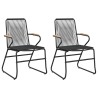 Ensemble à manger de jardin 3 pcs noir rotin PVC 568012568012