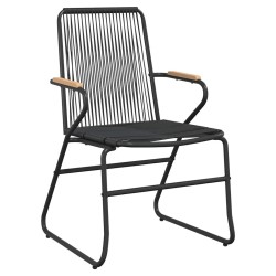 Ensemble à manger de jardin 3 pcs noir rotin PVC 568012568012