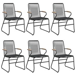 Ensemble à manger de jardin 7 pcs Noir Rotin PVC 568017568017