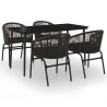 Ensemble à manger de jardin 5 pcs Noir 568018568018