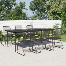Ensemble à manger de jardin 7 pcs Noir Rotin PVC 568019568019